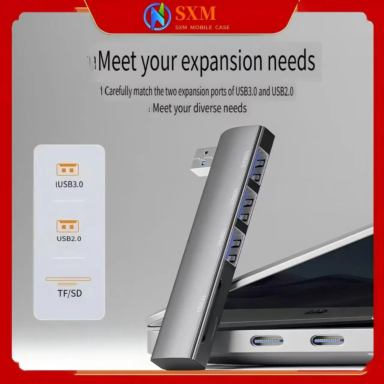

Docking station 5-in-1 USB3.0 high-speed transfer computer tablet mouse keyboard USB flash drive TF/SD card