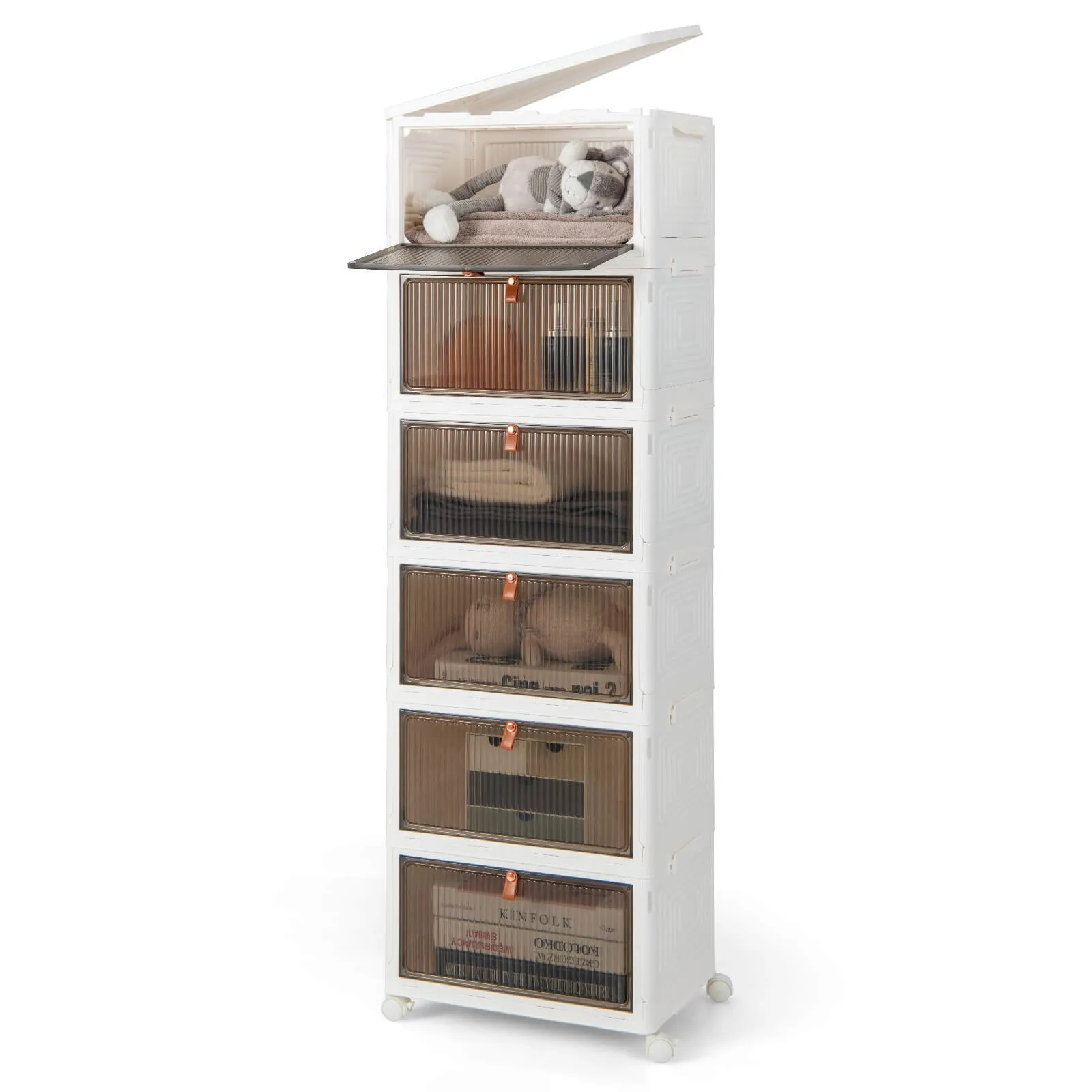 6-Tier Stackable Plastic Storage Bins Storage Bin Organizer…