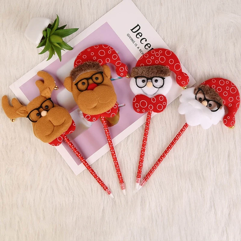 K1AA 12 قطعة الملونة عيد الميلاد سلسلة رولربال أقلام لطيف ثلج الكرتون للأطفال عيد الميلاد مدرسة مكتب المنزل