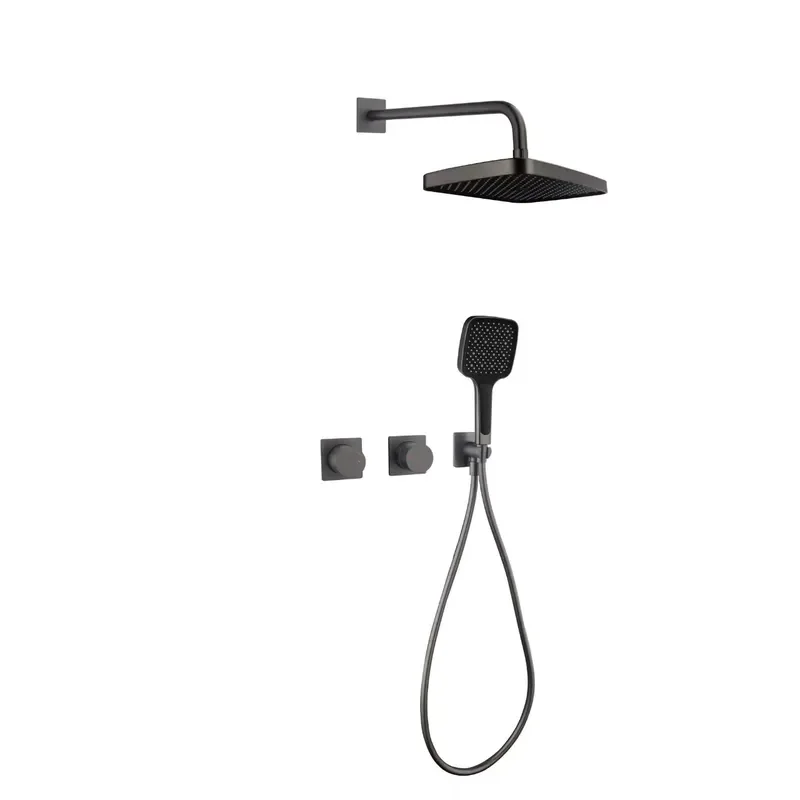 Luxurious Black Wall-Mounted Concealed Shower Set Full Home Bath & Faucet with Elegant Simplicity view 2