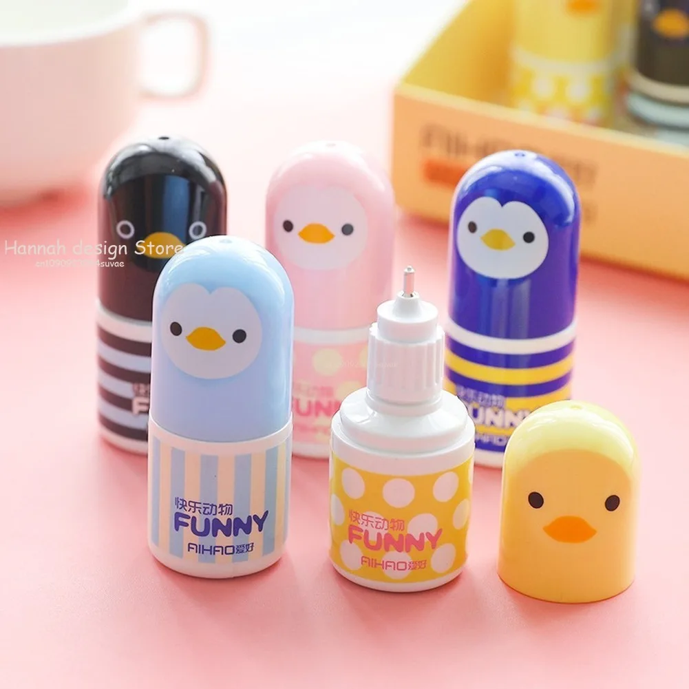 Plastic Correction Fluid Corrector Tape Creative Correction Tape Office School Supplies Cute Stationery Novelty Chick