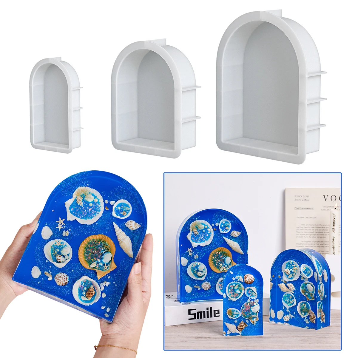 S/M/L Bogen Ornament Silikon Form DIY Handgemachte 3D Bogen Buch Dateien Kristall Tropft Kleber UV Epoxidharz form Home Decor Liefert