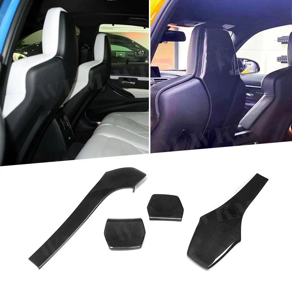 Dry Carbon Car Interior Seat Back Covers Trims for BMW F80 M3 F82 F83 M4 F87 M2 M2C 2014 - 2019 Fiber glass