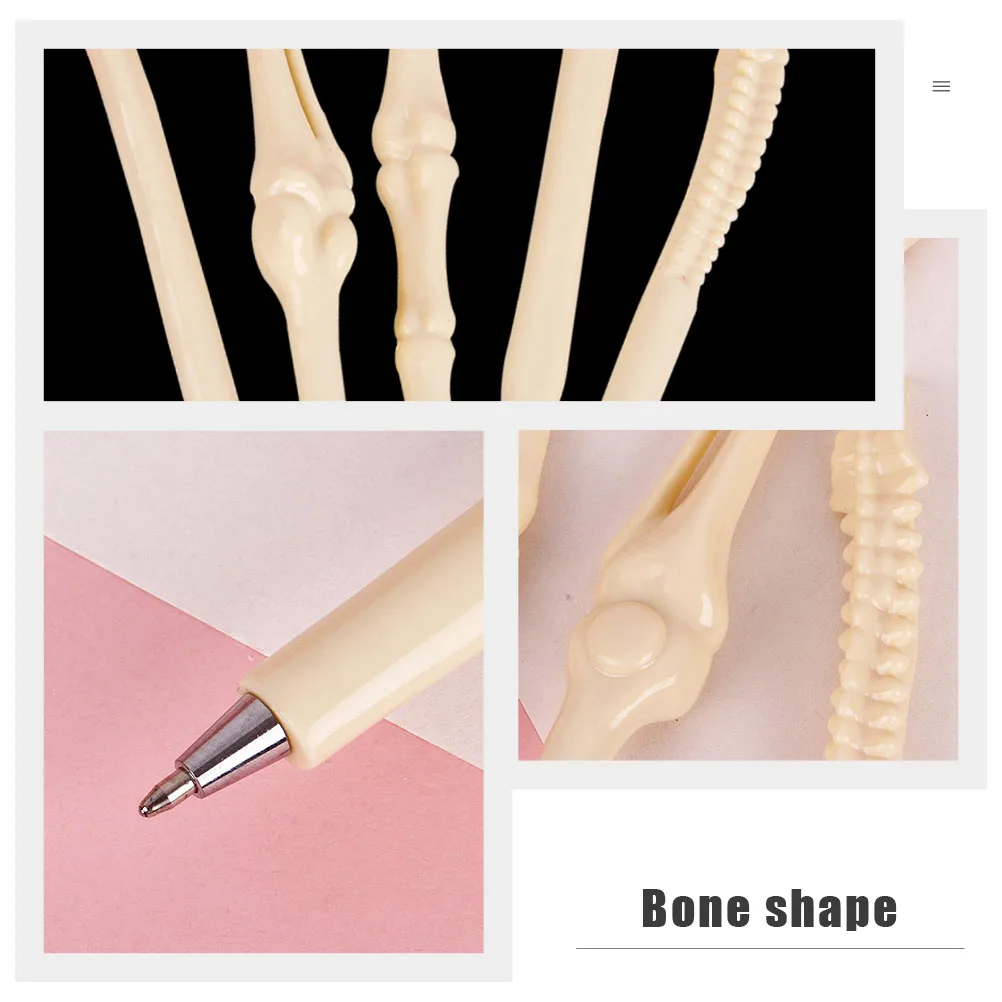 

Goth Bone-shaped Ballpoint Pen Pens Spooky Stationery Halloween Ink Child Color