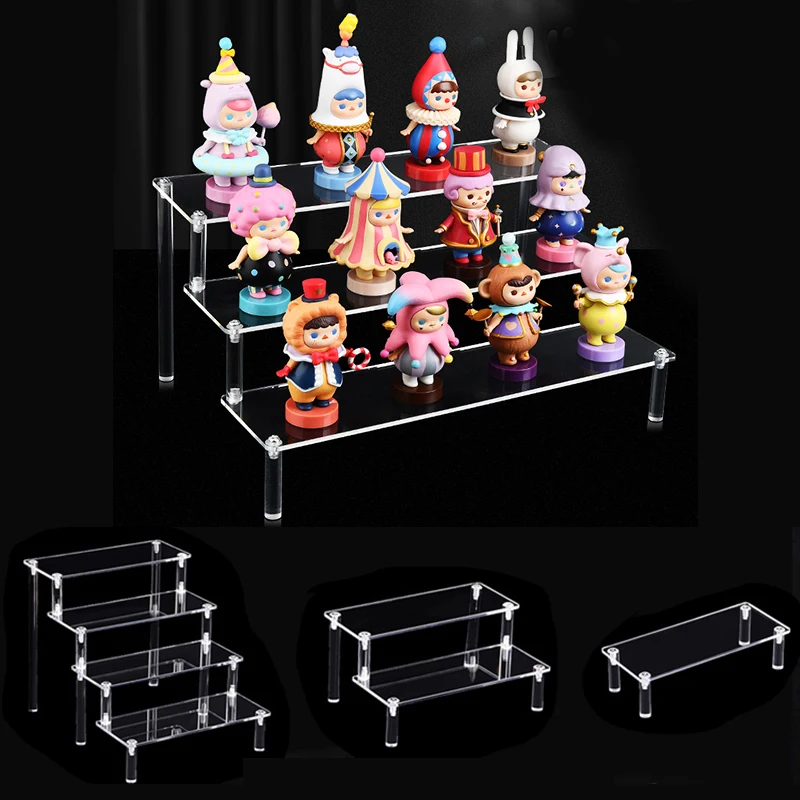 Suportes de acrílico de 2 a 5 camadas para exibição, organizador de perfumes, prateleiras de acrílico transparente para exibição de figuras Amiibo Funko POP.