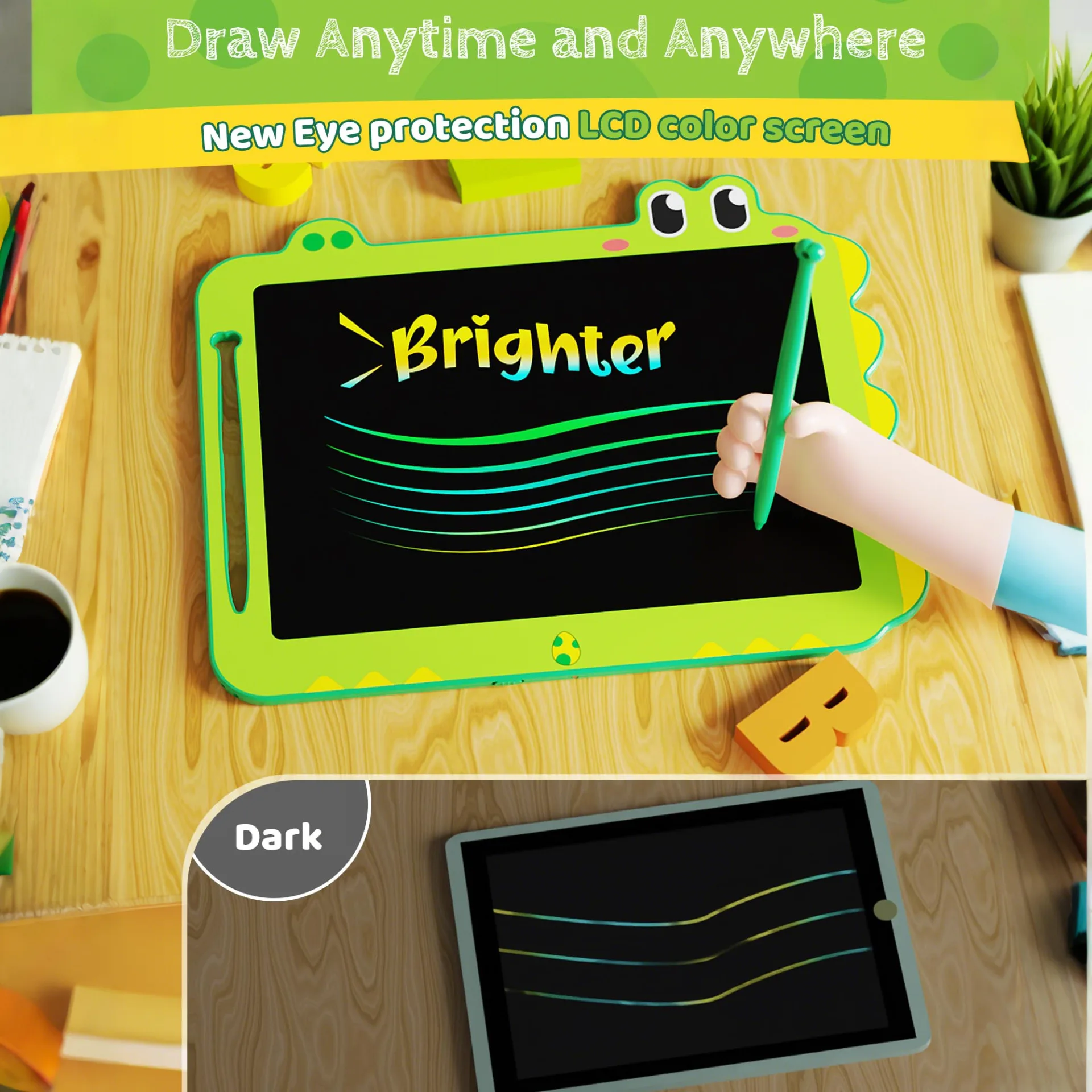 Colorful Graffiti Board, Drawing Board One Piece of Children's Toy, with Paintbrush Lanyard, Educational Learning Toys, Suitable