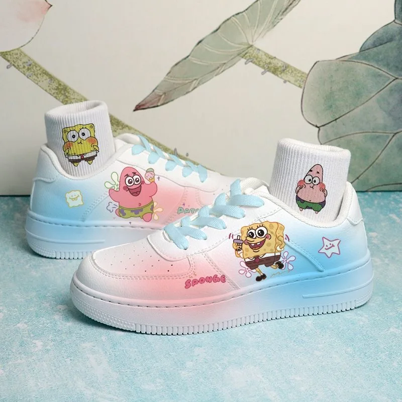 Spring and Autumn Breathable Sneakers SpongeBob SquarePants Patrick Star Student Board Shoes Women's Casual Shoes