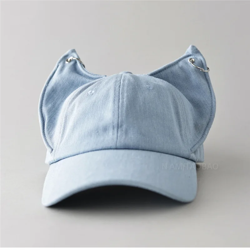 

Новый индивидуальный дизайн: лисьи уши, джинсовая бейсболка, унисекс, модная, простая и модная фуражка.