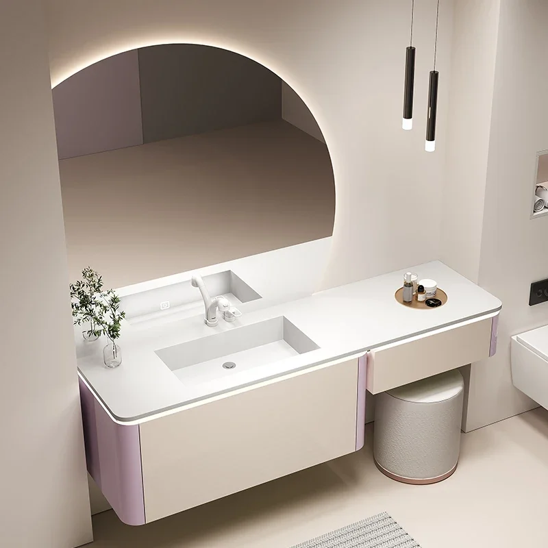 

Шкаф для ванной комнаты Туалетный столик из цельного дерева Каменная плита для ванной комнаты Умный умывальник Умывальник для мытья рук