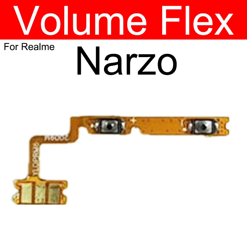 

On OFF Power Volume Flex Cable For OPPO Realme Nazro 20 Pro 20A 10 10A Narz Power Buttons Volume Side Keys Switch Flex Ribbon