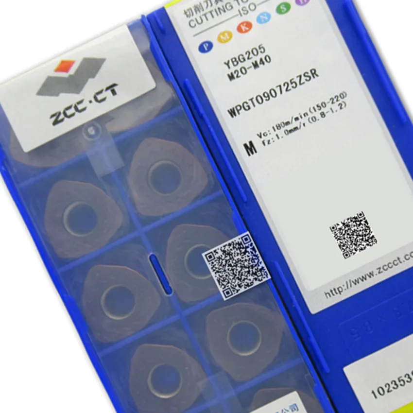 WPGT060415ZSR YBG205/WPGT080615ZSR YBG205/WPGT090725ZSR YBG205/WPGT080615ZSR YB9320 WPGT ZCC.CT CNC carbide inserts 10pcs/box