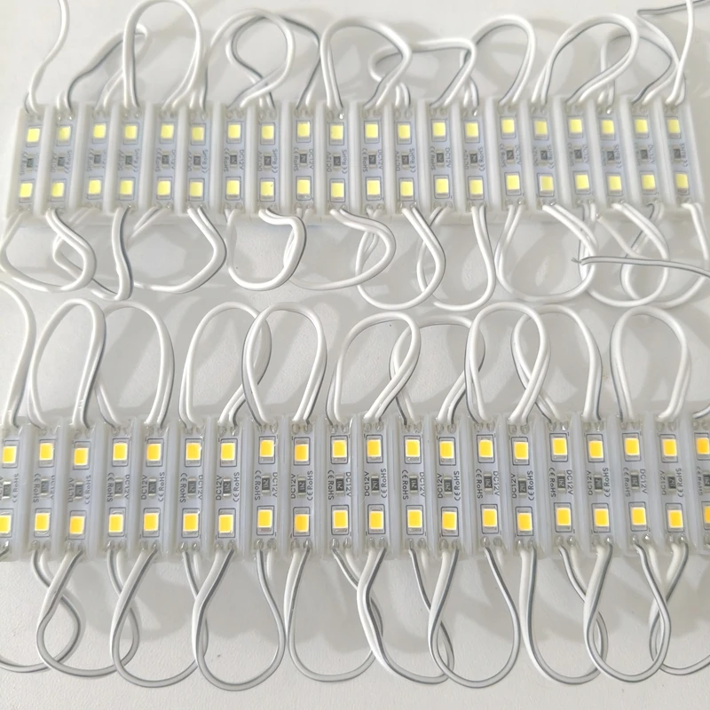 20 pièces Mini Module LED mince petit Module LED Narrrow 26mm x 7mm 2835 2 LED 12V jaune rouge vert bleu rétro-éclairage Module de vitrine