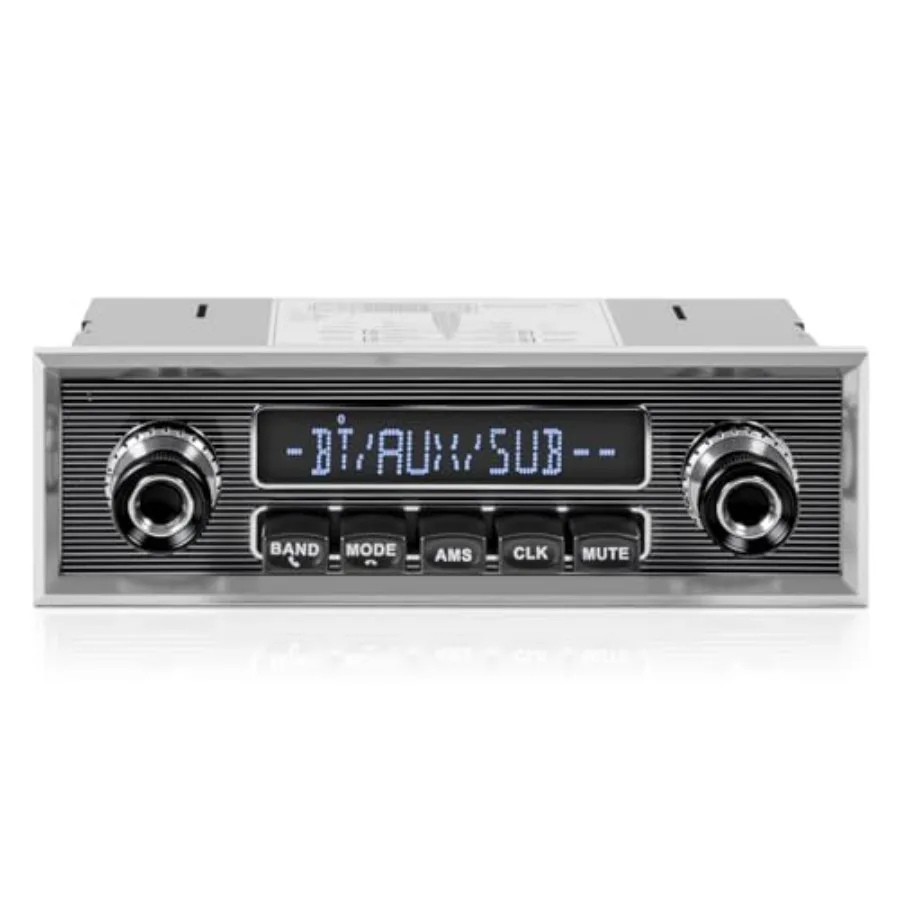 

Retro Vintage Radio for Classic Vehicle - Single Din Bluetooth Car Stereo with AM FM USB AUX EQ Subwoofer RCA Output