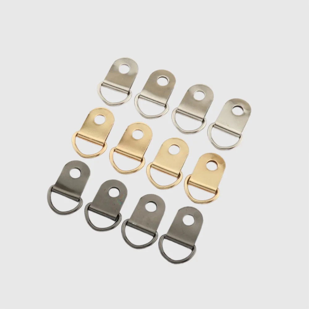 

5/10PCS Metal Copper D Ring Buckles Carabiner Installation Nail DIY Shoes Strap Buckle Bag Accessories Leather Craft