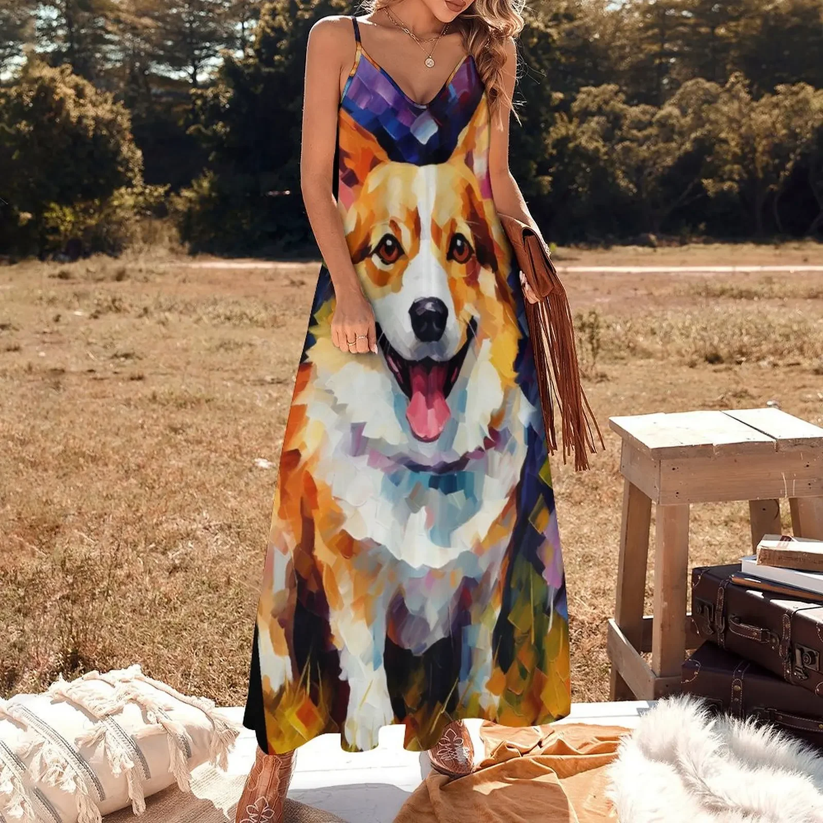 A Pembroke Welsh Corgi Charm Sleeveless Dress summer woman dress 2025 prom dress 2025