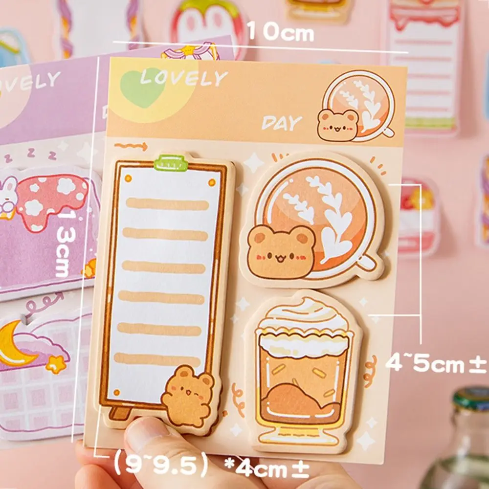 60 แผ่น Kawaii Creative COMBINATION Sticky Notes การ์ตูน Self-กาว Sticky Note Pads แบบพกพารูปพิเศษ Memo Pads เด็ก