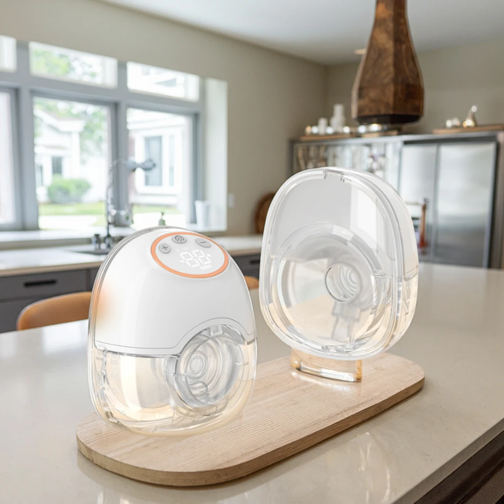 

Перезаряжаемый электрический портативный молокоотсос, простое управление и портативный молокоотсос для любимого мамы без помощи рук