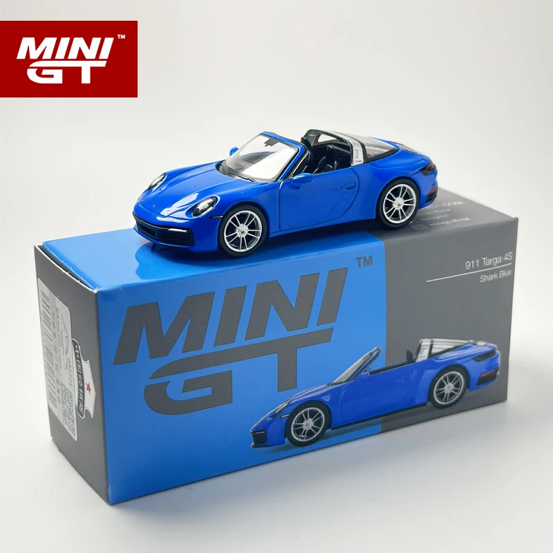 MINIGT 1:64 Traga 4S Shark Blue alloy car model 610