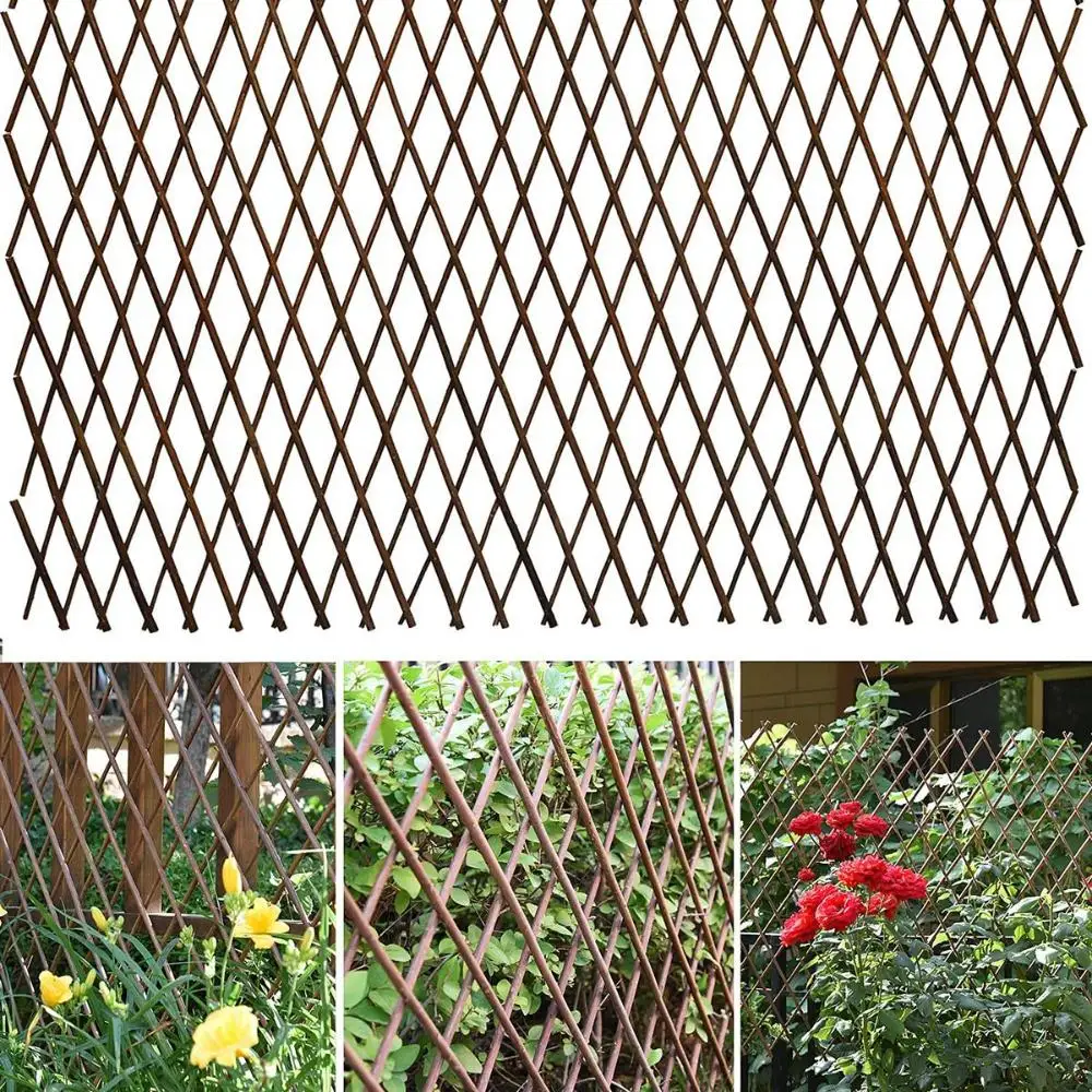 Garden Trellis Expandable Plant Support Willow Lattice Fence Telescopic Wooden Landscaping Fence Courtyard Garden Gorgeous