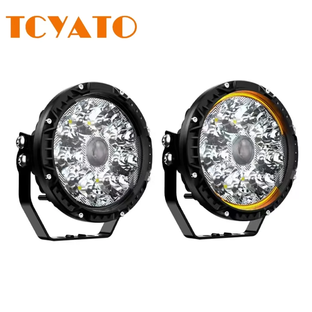 TCYATO LIGHT Motorcycle 5 inch LED Work Light High Low Beam LED Auxiliary Lights Strobe 3500K 6500K For 4x4 Truck  12V 24V