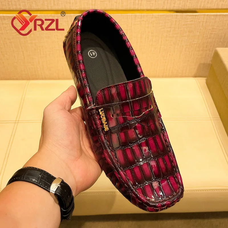 

YRZ Loafers Men Driving Shoes Slip on Shoes Men High Quality Comfortable Big Size Shoe Man Wedding Dress Casual Mens Loafers
