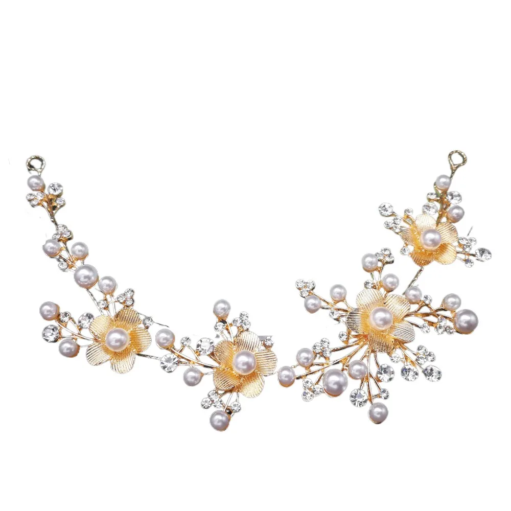 

Unique Flower Bridal Butterfly Headband Elegant Luxury Rhinestone Headdress Sweet Pearl Beads Wedding Crystal Headwear Wedding
