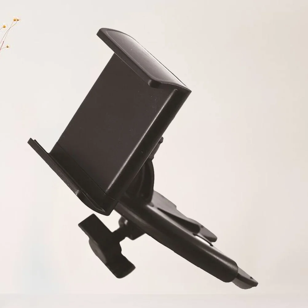 

360 Degree Car Phone Holder Black Cd Port Mount Universal Navigation Support Adjustable Angle Secure Fit Non Scratch