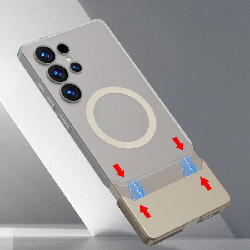 Contrast Color Design Hard PC Shockproof Phone Cover For Samsung Galaxy S25 Ultra Case For Wireless Charging