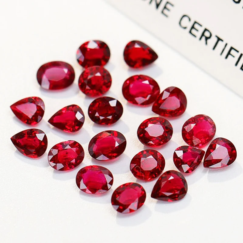 1PCS Wisdom and Guardian Stone 3A Mozambique Ruby Corundum Spinel Various Shapes Mosaic Jewelry Diy Pigeon Blood Red AAA 5-7MM