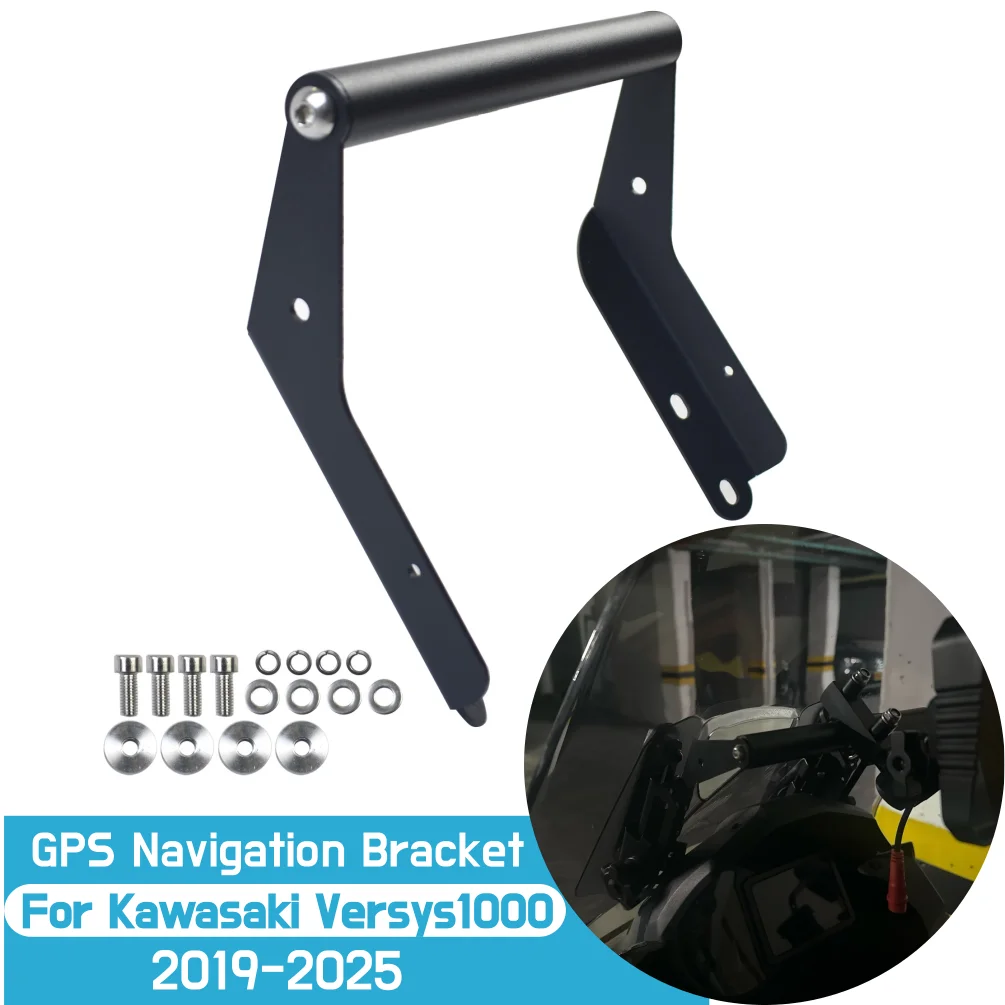 

For Kawasaki Versys1000 2019-2025 Versys 1000 GPS Navigation Bracket Plate Mobile Phone Holder Mount Stand Support Accessories