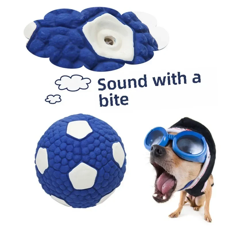 Dog Toys Bite-resistant Latex Rugby Football Series Teeth Grinding Sound Puppy Golden Retriever Pet Toy Ball