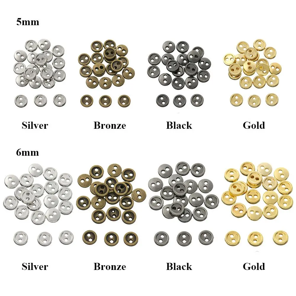 20pcs Cute Dollhoues Miniature Two Holes Mini Metal Buttons DIY Doll Clothes Dolls Strap Buckles Clothing Sewing Craft