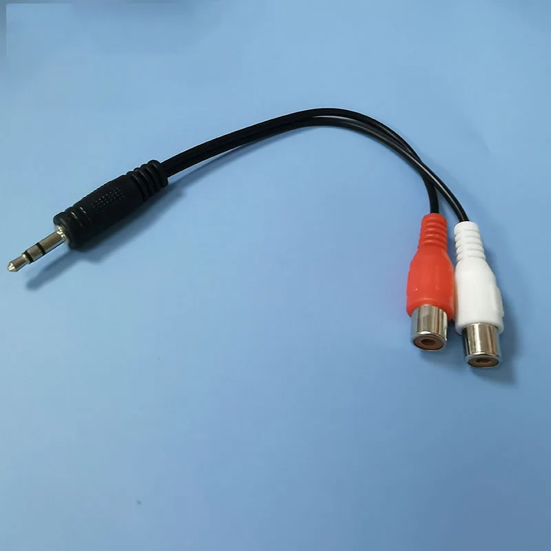 18cm podwójny kabel Audio RCA do 3.5mm Stereo 3-biegunowy Jack męski do 2 RCA żeńskie złącze wtykowe Adapter RCA czerwony czarny W1