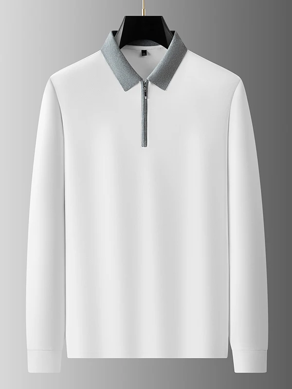 

Мужская хлопковая рубашка больших размеров с длинным рукавом на молнии, весна-осень, деловой повседневный стиль, удобная, дышащая, модная