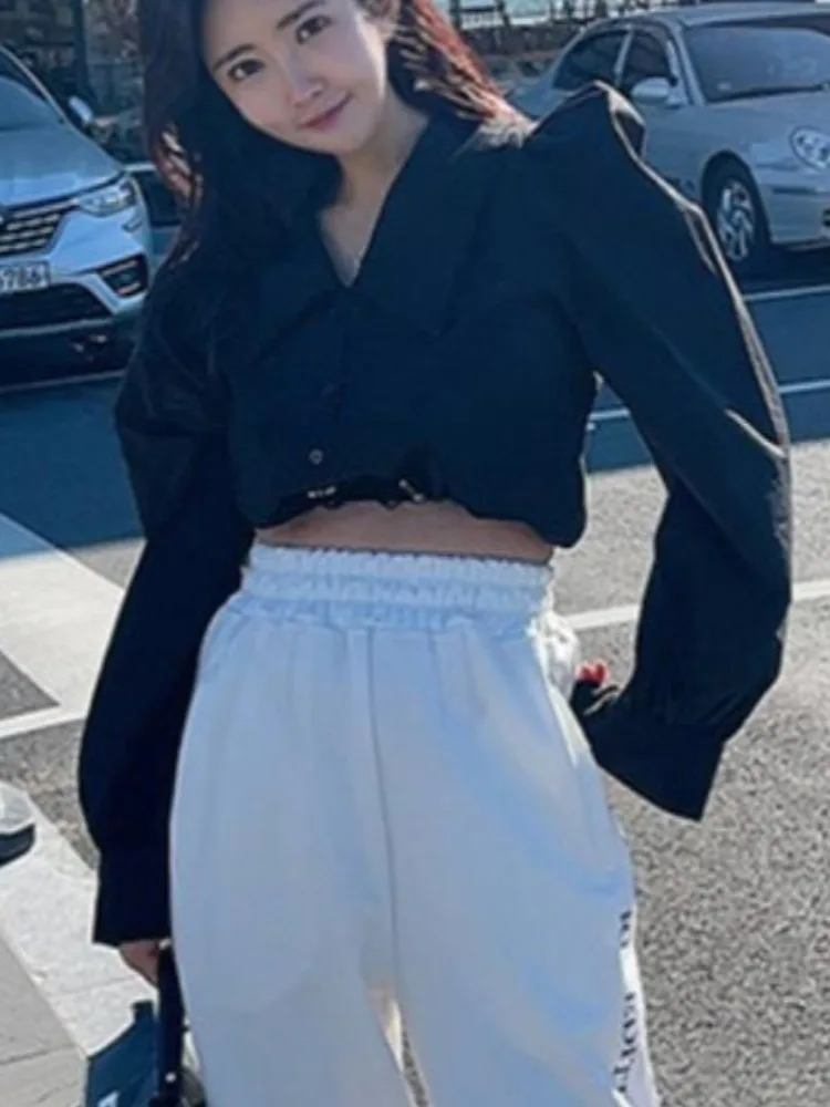 Azul faion irt design feminino cintura-emagrecimento ort bolha sve gola de boneca jovem único botão superior commute sle