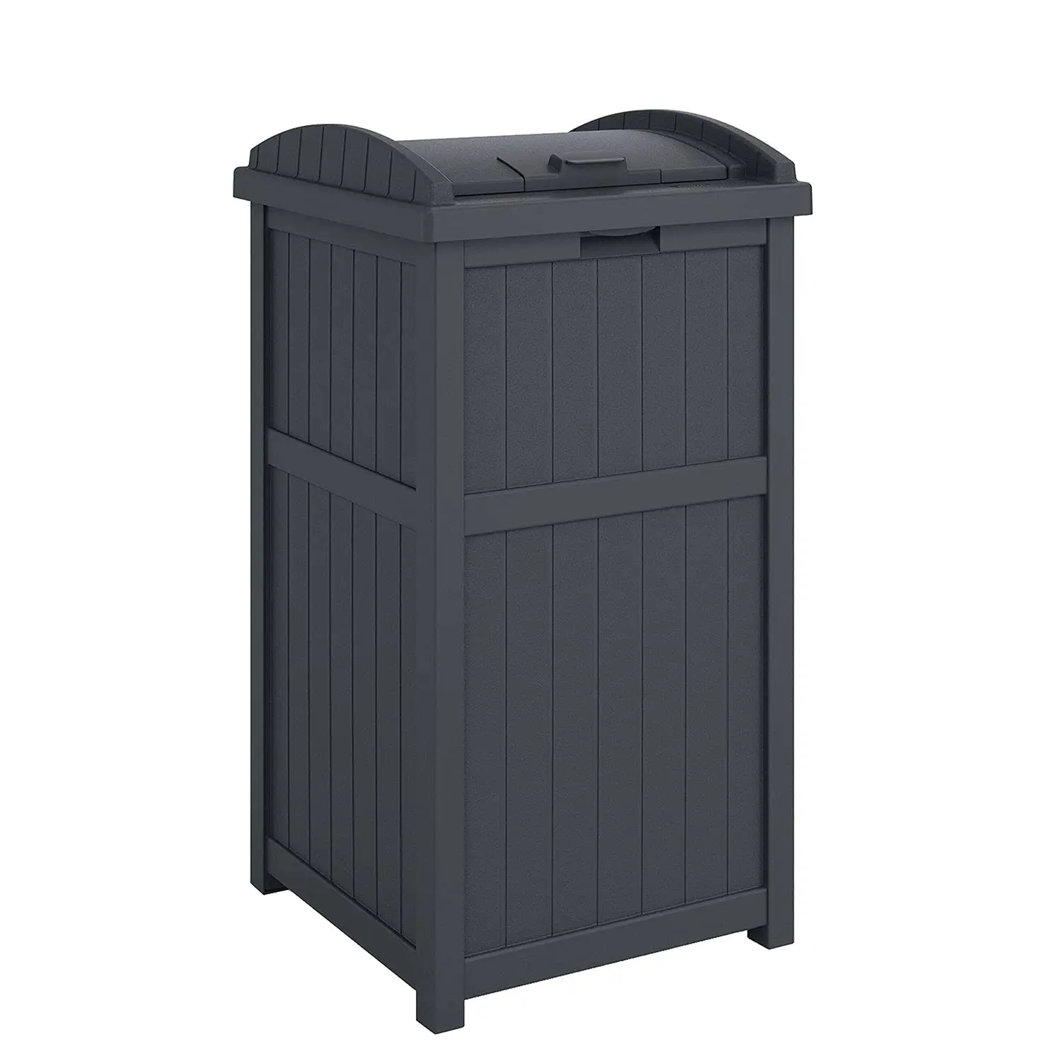 

Hidden 33 gallon rectangular trash can with safety lock cover and solid bottom plate, suitable for outdoor and online spaces