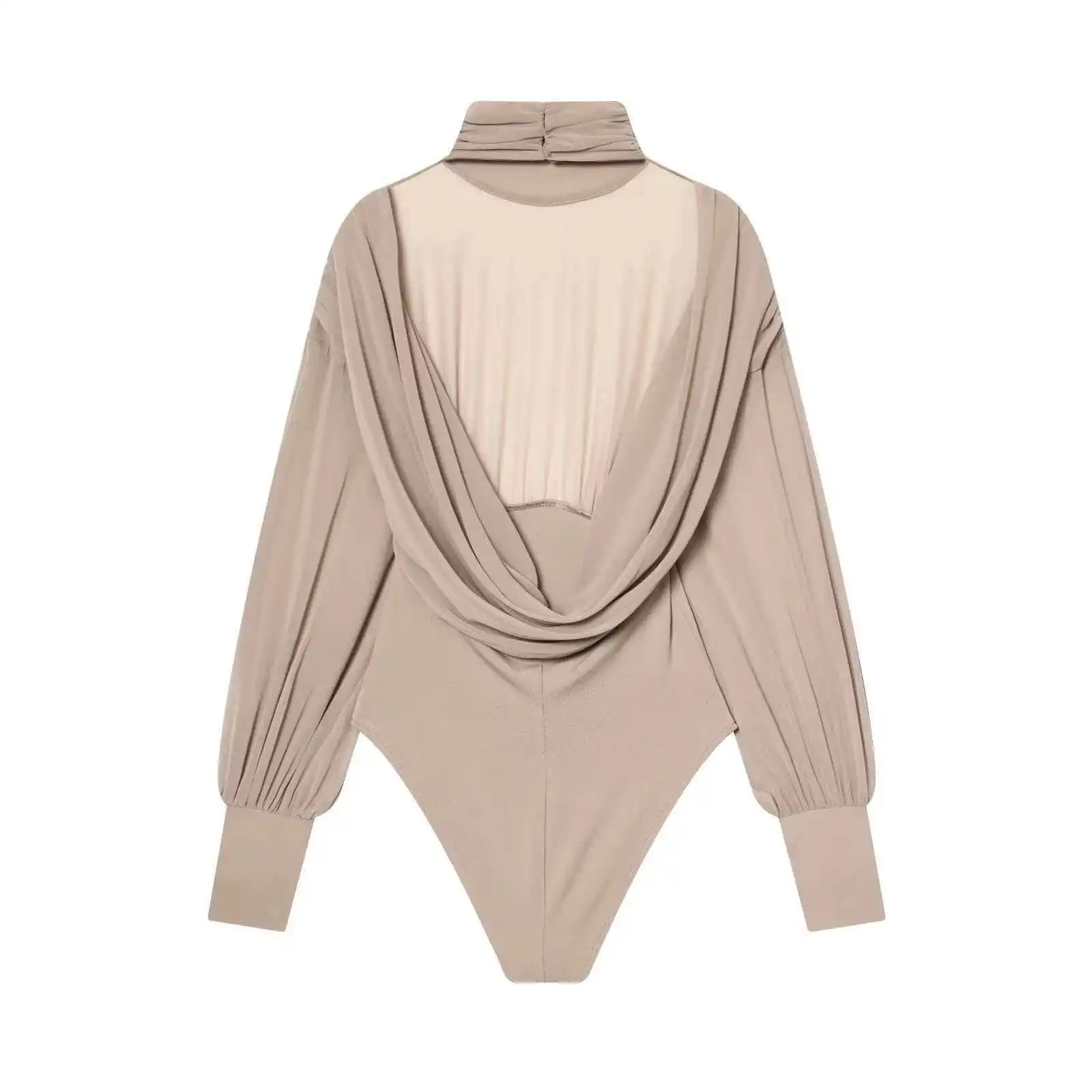 

Women Bodysuit Sexy Backless Elastic Women's Long Sleeve Playsuit Beach Style Thong Bottom Slim Female Bodysuits