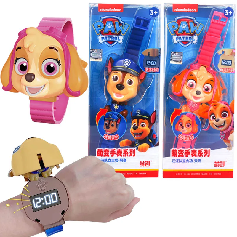 พาวพาโทรล เชส นาฬิกาเด็ก นาฬิกาดิจิตอลอิเล็กทรอนิกส์ ไฟแฟลชเรืองแสง สีสันสดใส การ์ตูน เด็กชาย เด็กหญิง นาฬิกาข้อมือ ของขวัญ