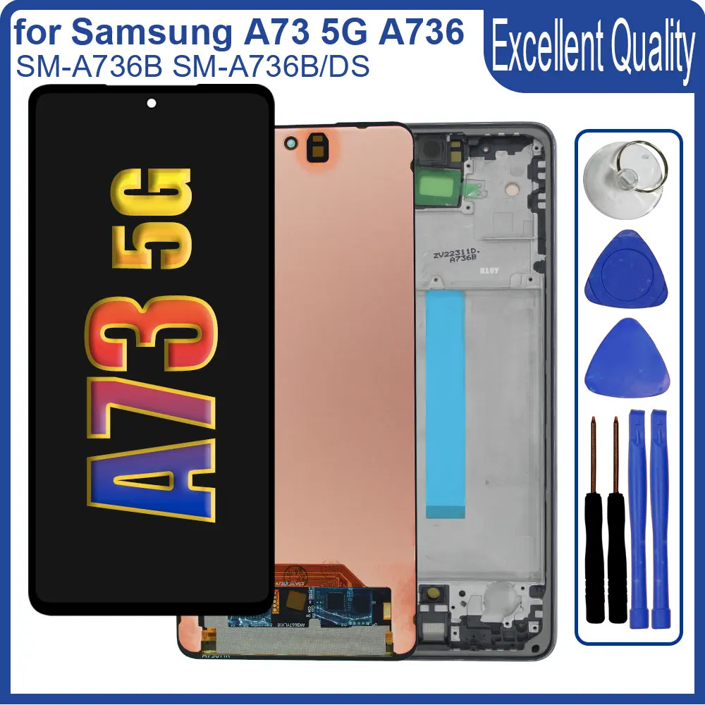 New Tested AMOLED LCD for Samsung Galaxy A73 5G A736B LCD Display Touch Screen Digitizer Replacement for Samsung A736 A736B LCD