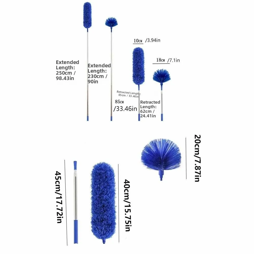 Microfibre Telescopic Duster Ceiling Cleaning Washable Spider Web Removal Dust Removal Extendable Rod Cleaner Brush