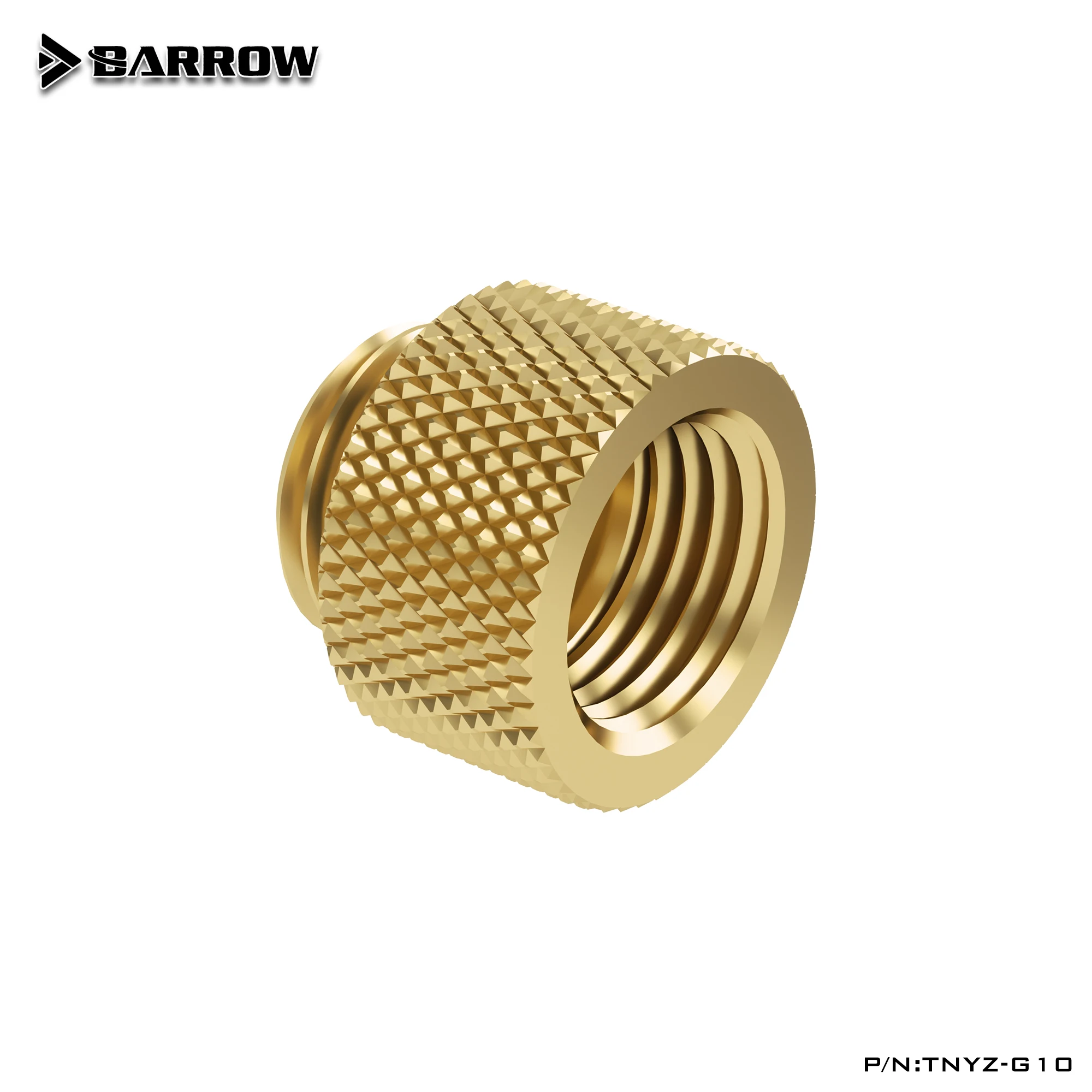 BARROW Gold-versie, metalen verbindingsstuk voor computers, geschikt voor waterkoelsystemen, verlengstuk, 45-90 graden hoek, kabeladapter.
