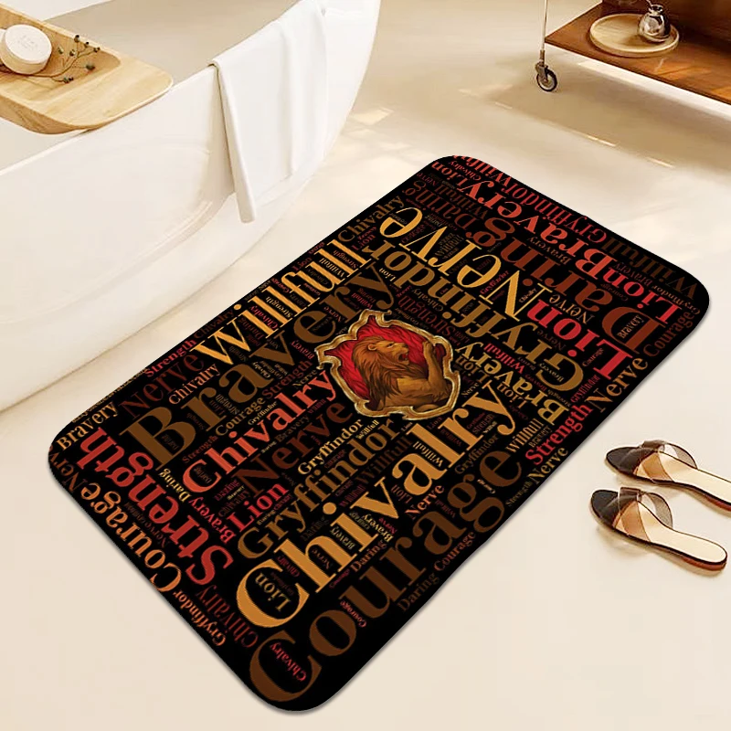 Funny Doormat Entrance Door G-Gryffindors Foot Mat Anti Slip Flannel Soft Kitchen Carpet for Bedroom Hallway Sleeping Room Rugs