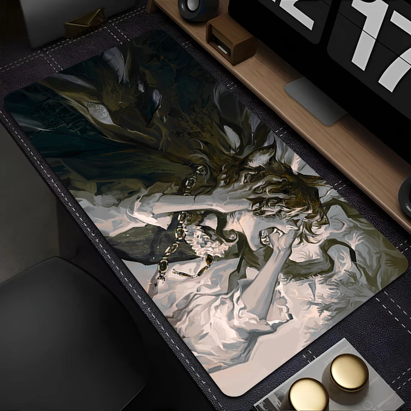 

Mouse Pad Laptop Anime Lord of the Mysteries Keyboard Pad Black And White Manga Mousepad PC Cool Gamer Cabinet Desktop Mouse Mat