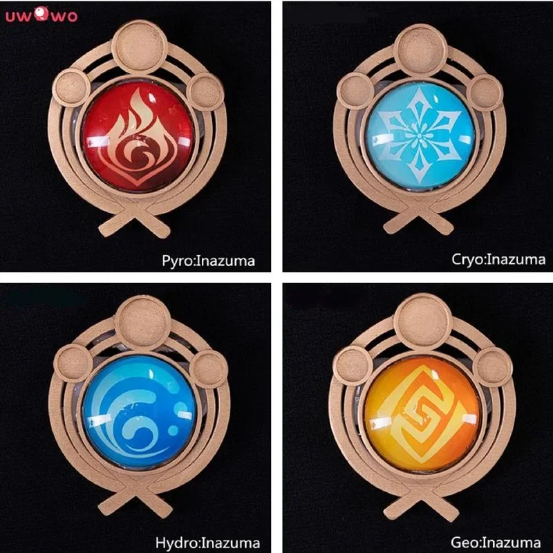 SN55UWOWO LED Vision "عين الله" لعبة Genshin Impact Cosplay Props Mondstadt/Liyue/Inazuma/Sumeru Dendro Cryo Hydro Pyro G $5Q@1