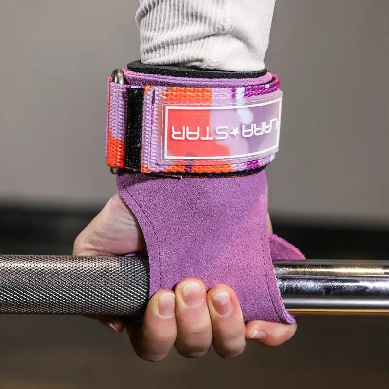 Women Weight Lifting Gloves Weightlifting Gym Palm Protector Deadlift Powerlifting Bodybuilding Pull-up Bench Press Wrist Straps