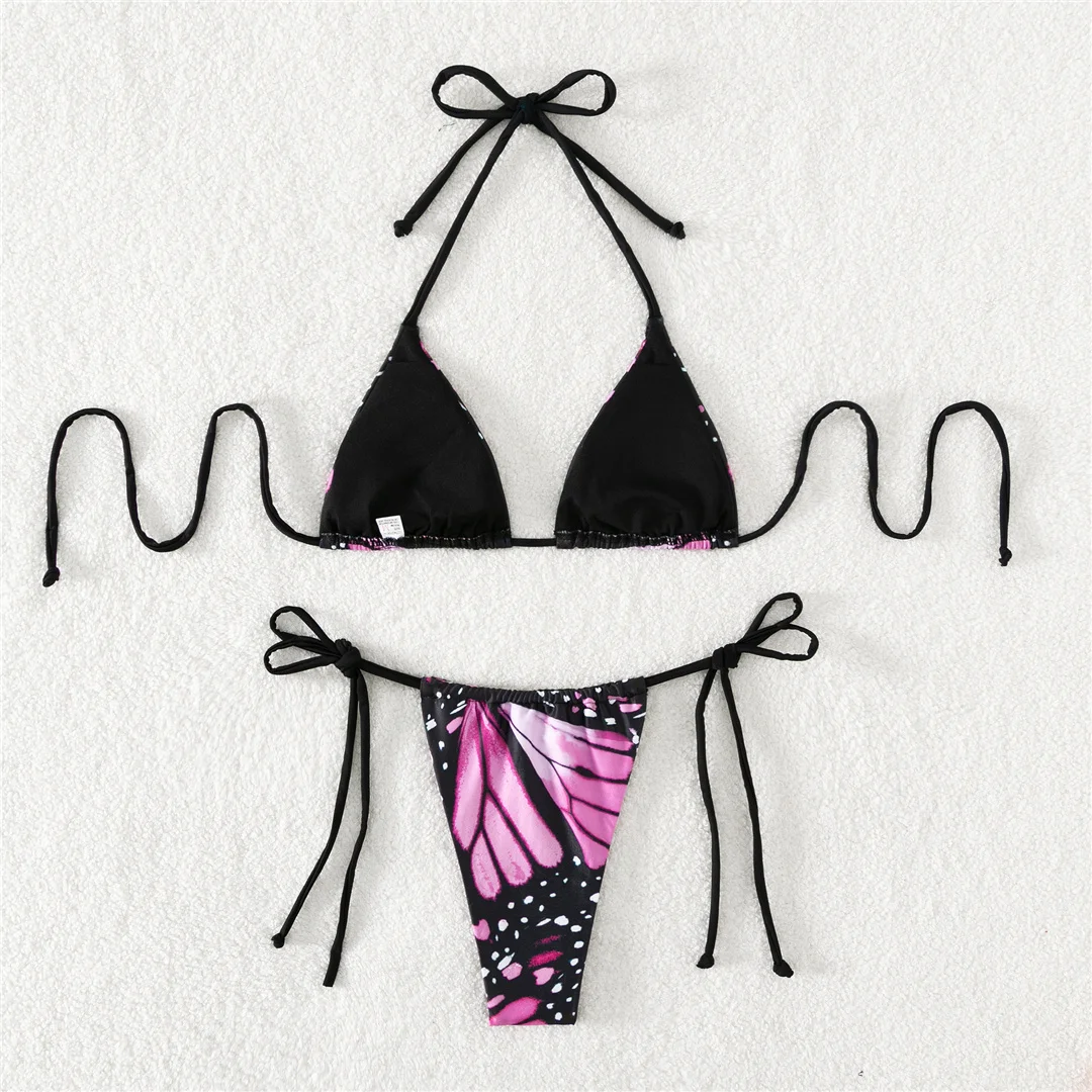 S - XL Sexy bedruckter Neckholder-Bikini mit Polsterung, Damen-Badeanzug, zweiteiliger Bikini-Set, Badebekleidung, Badeanzug, Schwimmbekleidung V4910 – Detail 24