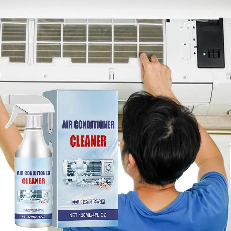 Air Conditioner Coil Cleaner 120ml Rinse-Free Foam Spray Safe All-Purpose Household Bubble Cleaner Effective Multi-purpose Foam