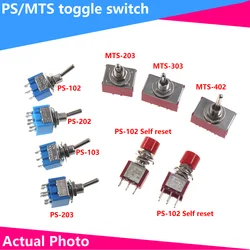 5PCS Miniature Lever Toggle Switch Single Pole Double Throw ON-OFF-ON /ON-ON 1/4 Inch Mounting PS/MTS-102 103 202 202 303 402