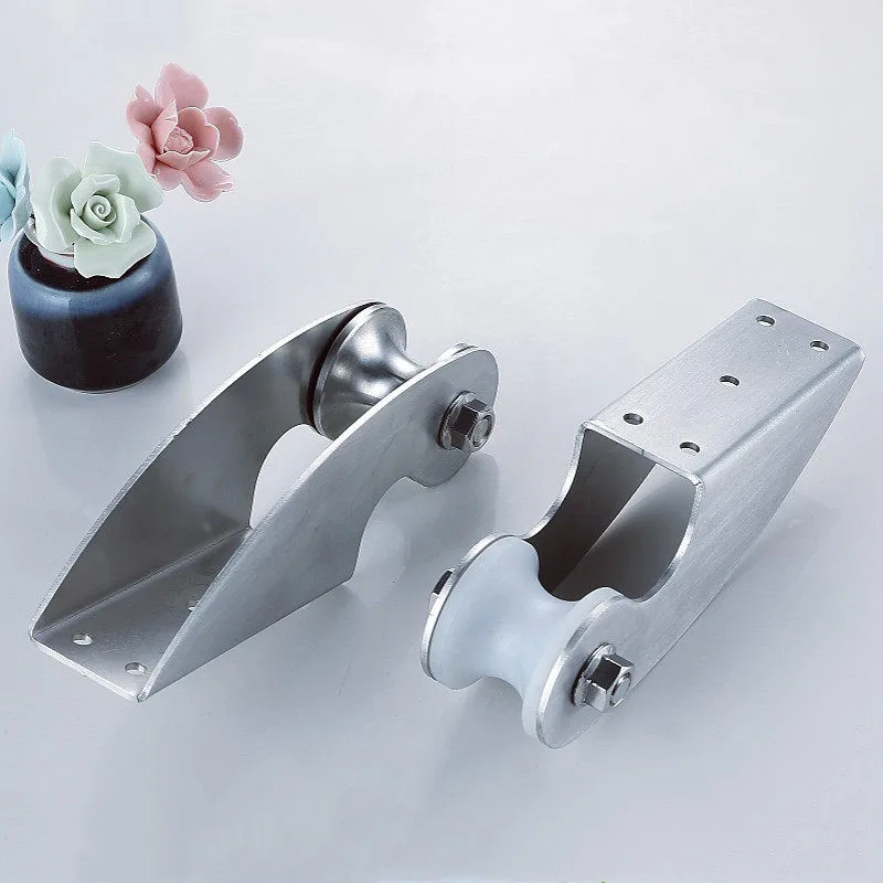 

1PC Heavy Duty 304 Stainless Steel U-Groove Pulley Wheel Bracket Shaft Dual Bearing Sliding Gate Roller for Wire Rope Guide
