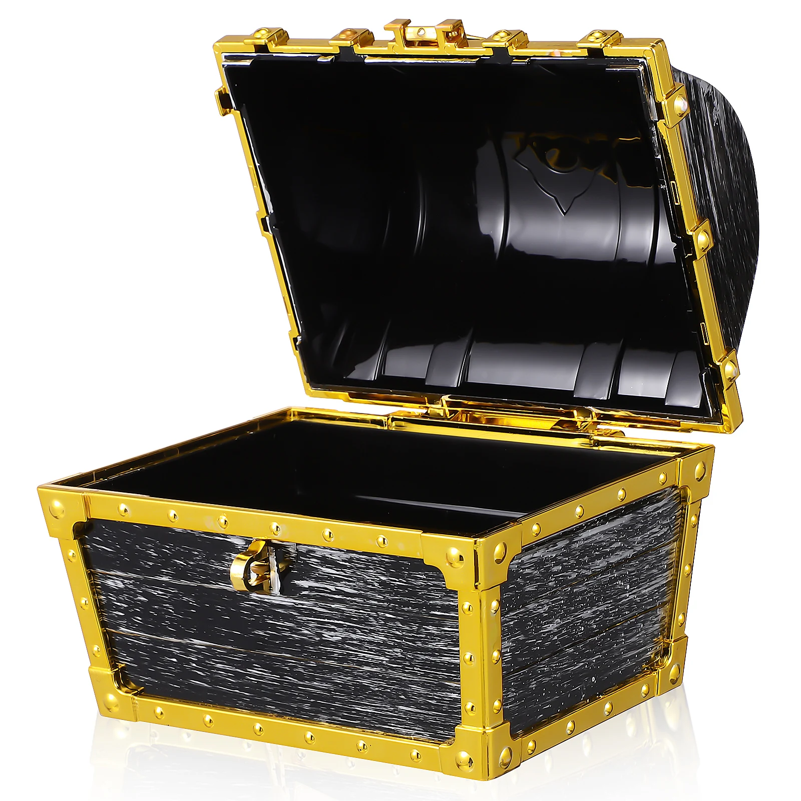 1pcs Treasure Chest Box Plastic Lockable Pirate Game Prop For Classroom Pretend Play Storage Prize Container Party Favor